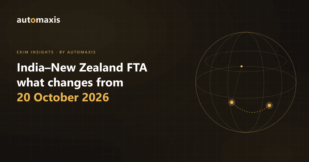 The India–NZ FTA is in force. What is zero-duty for both sides, what India kept out, the TRQs, and the paperwork that decides your duty rate.